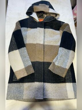JOE Fresh Hooded Plaid Coat